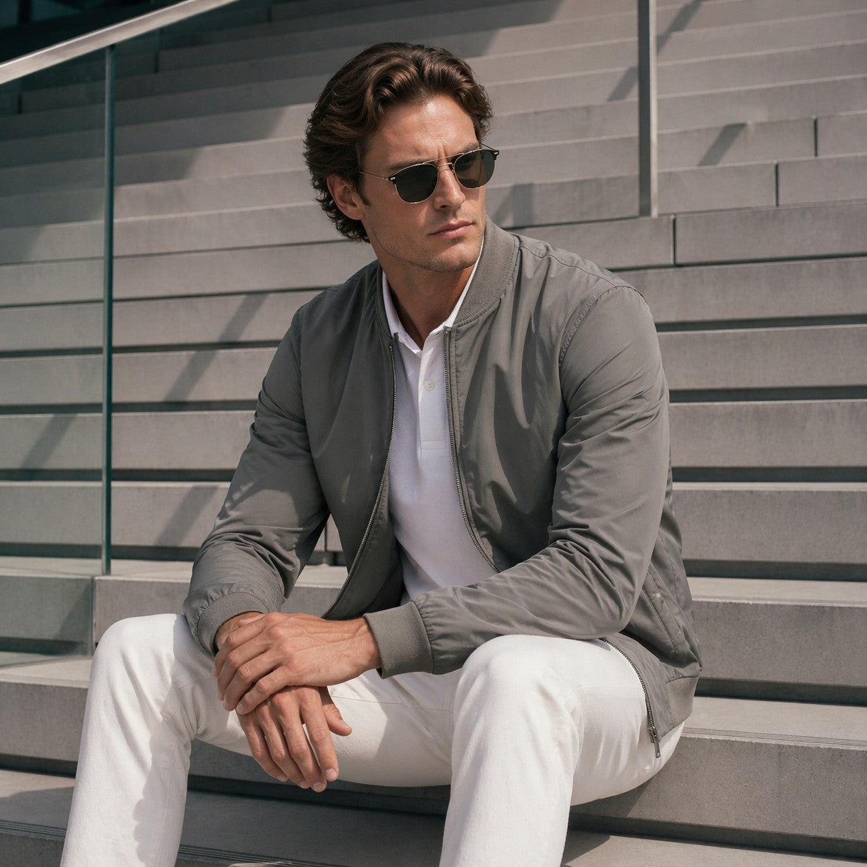 Stretch bomber jacket