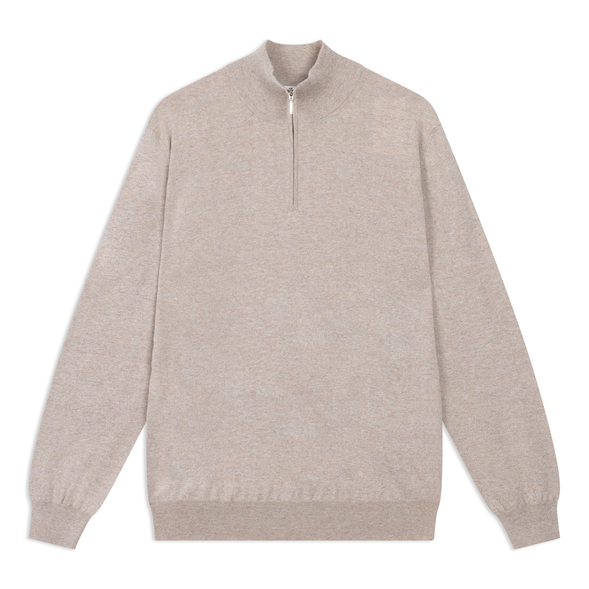 Half-Zip Trui in Mouliné Katoen