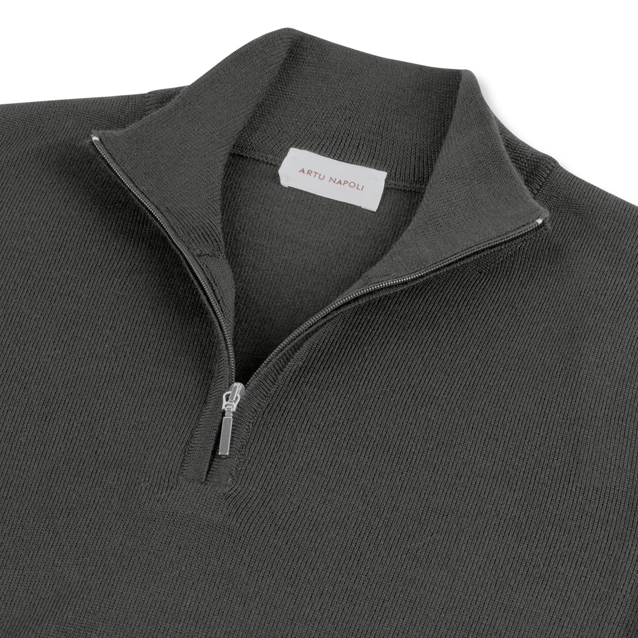 Half Zip Trui Egyptisch Katoen