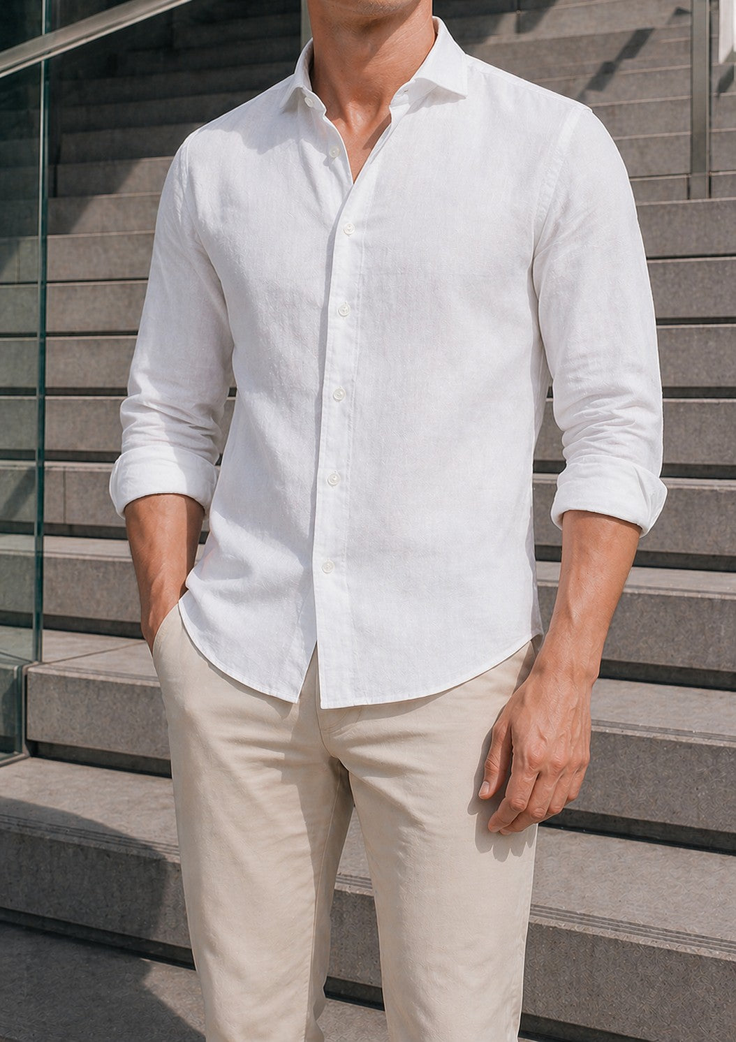 100% Linnen Washed Shirt