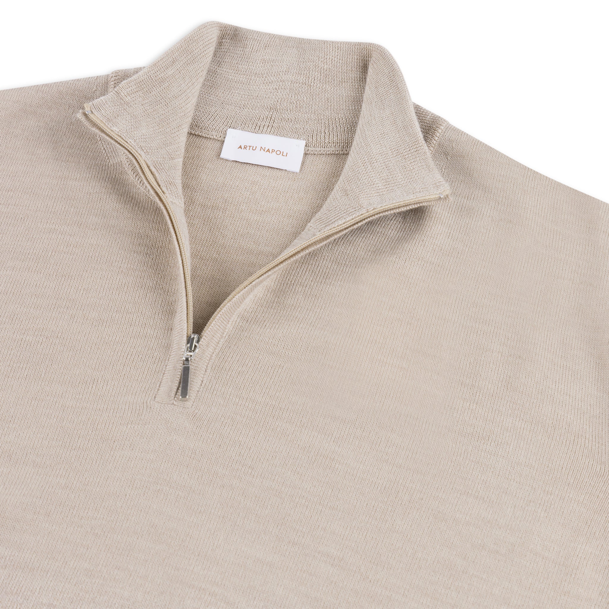 Half Zip Trui  Egyptisch Katoen