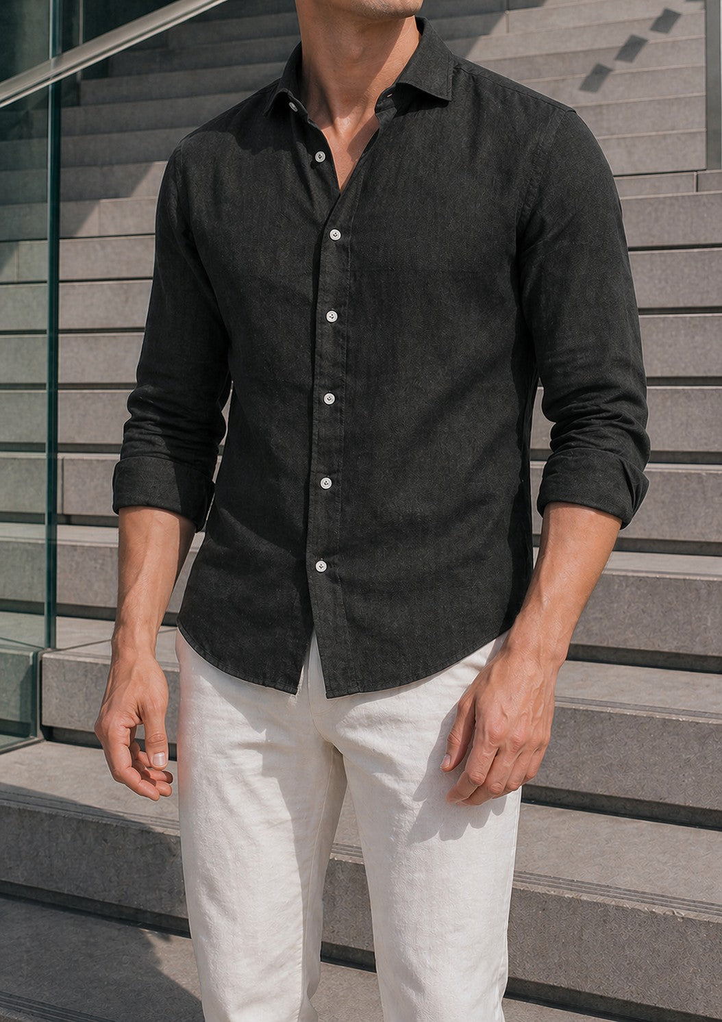 100% Linnen Washed Shirt